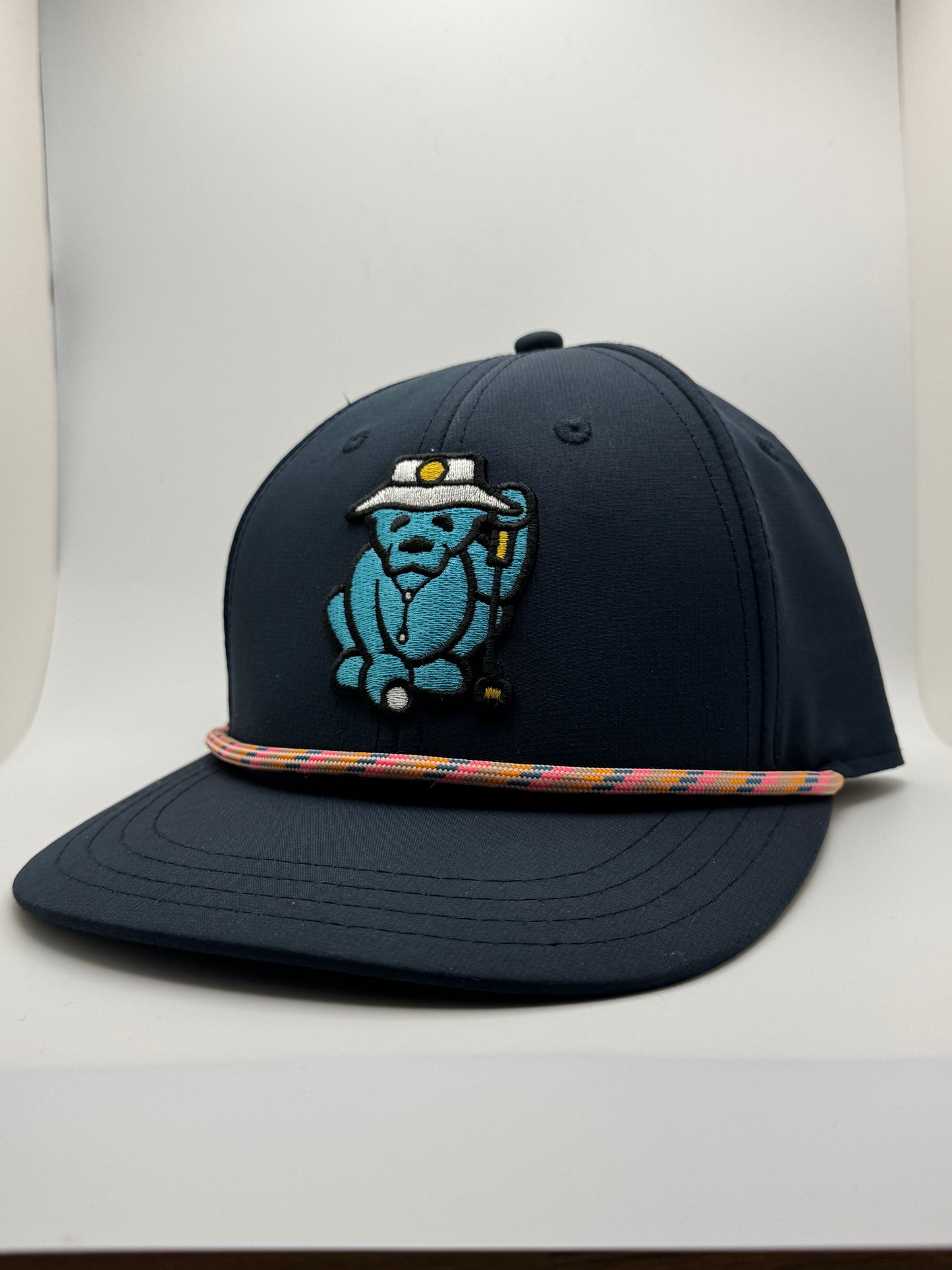 Navy Blue Icy Bear Logo Rope Snapback