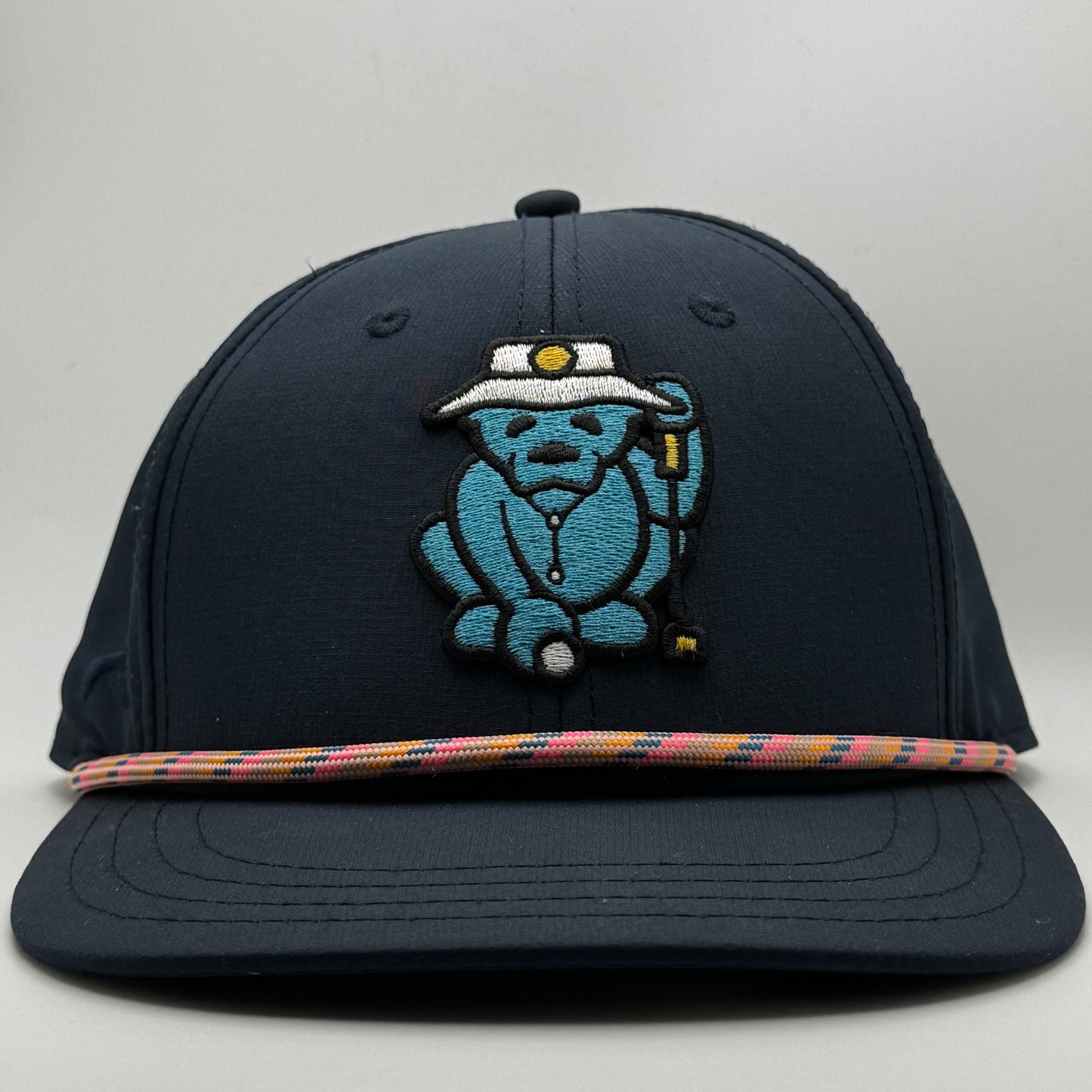 Navy Blue Icy Bear Logo Rope Snapback