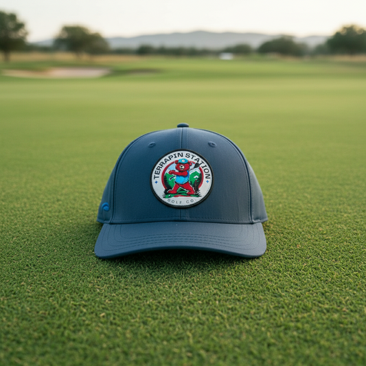 Patch Logo Snapback Hat - Navy Blue