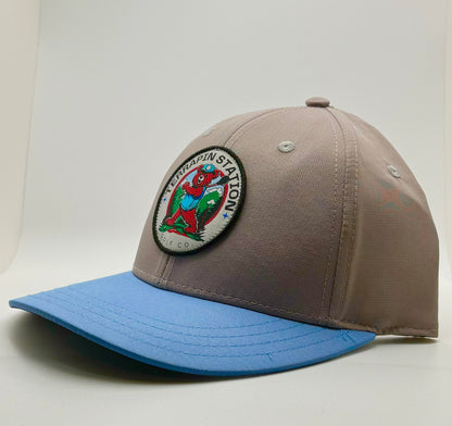 Patch Logo Snapback Hat - Gray Dome & Carolina Blue Visor