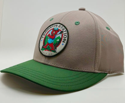 Patch Logo Snapback Hat - Gray Dome & Forest Green Visor