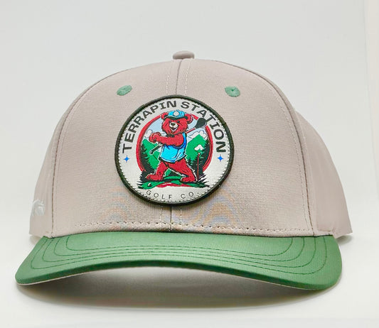 Patch Logo Snapback Hat - Gray Dome & Forest Green Visor