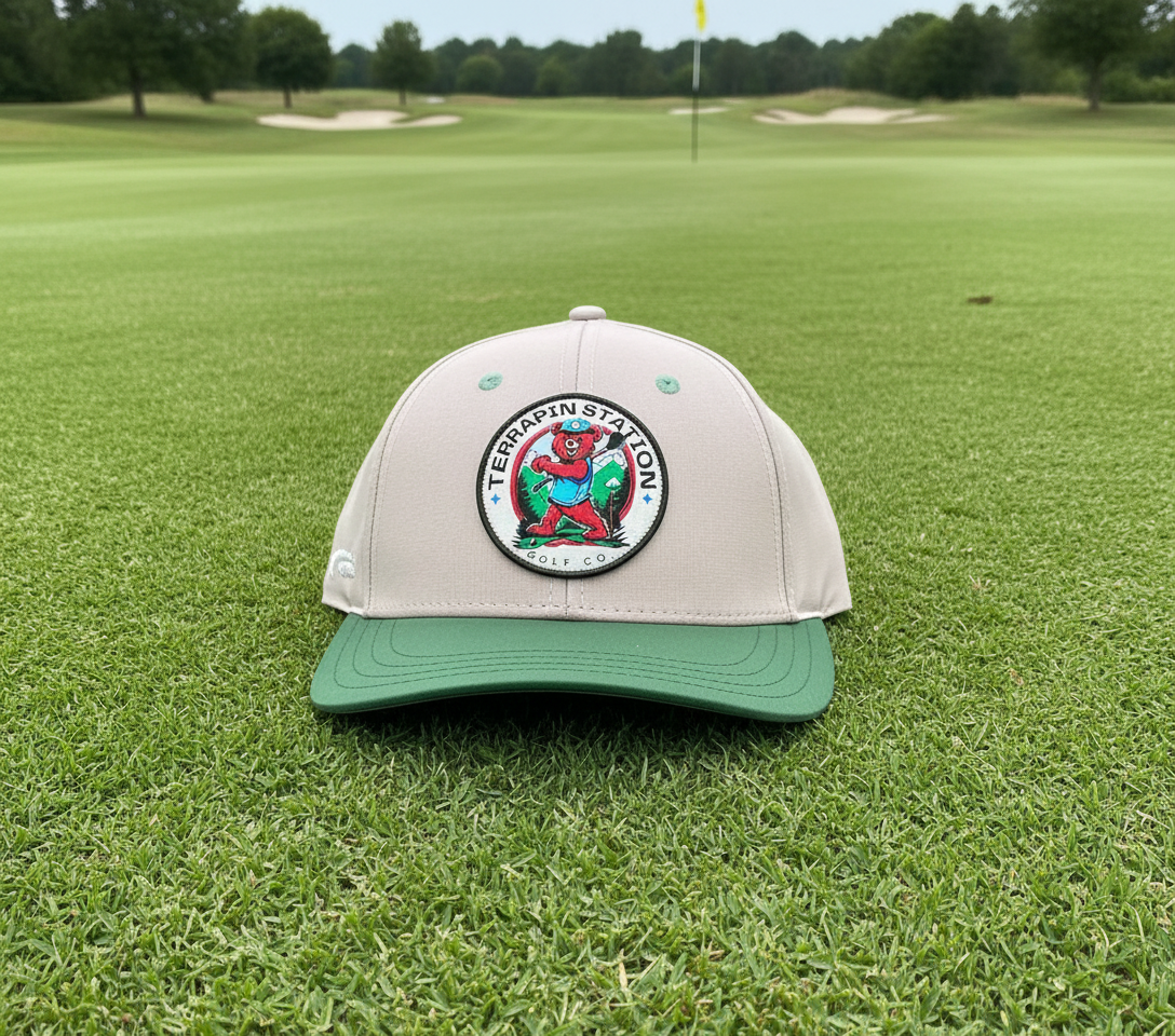 Patch Logo Snapback Hat - Gray Dome & Forest Green Visor