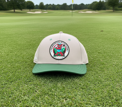 Patch Logo Snapback Hat - Gray Dome & Forest Green Visor