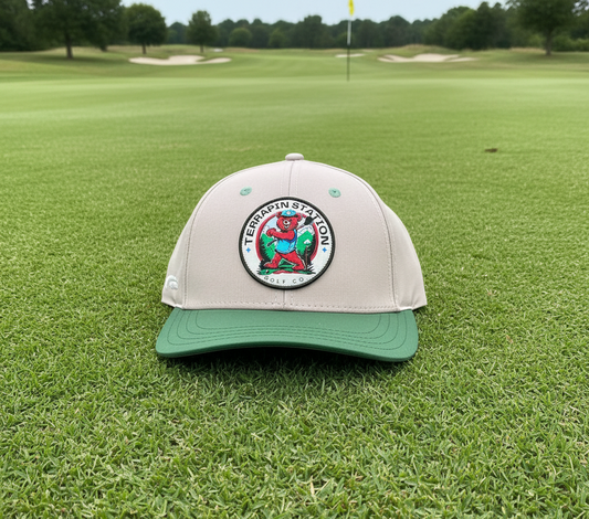Patch Logo Snapback Hat - Gray Dome & Forest Green Visor