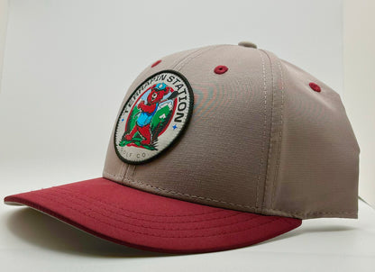 Patch Logo Snapback Hat - Gray Dome & Crimson Visor