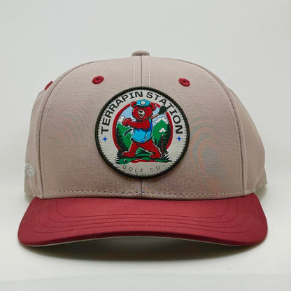 Patch Logo Snapback Hat - Gray Dome & Crimson Visor