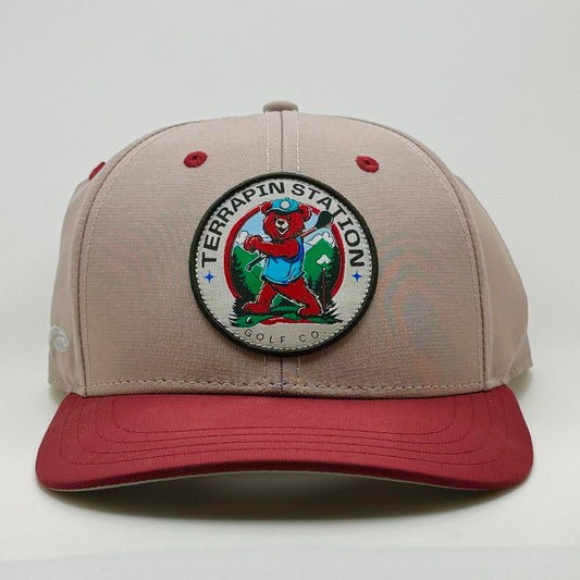 Patch Logo Snapback Hat - Gray Dome & Crimson Visor