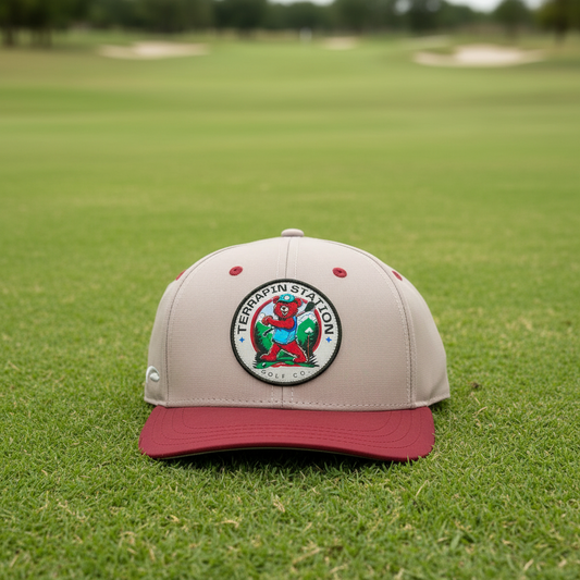 Patch Logo Snapback Hat - Gray Dome & Crimson Visor