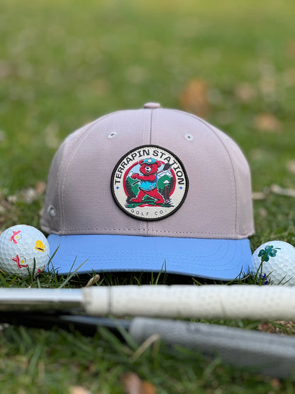 Patch Logo Snapback Hat - Gray Dome & Carolina Blue Visor