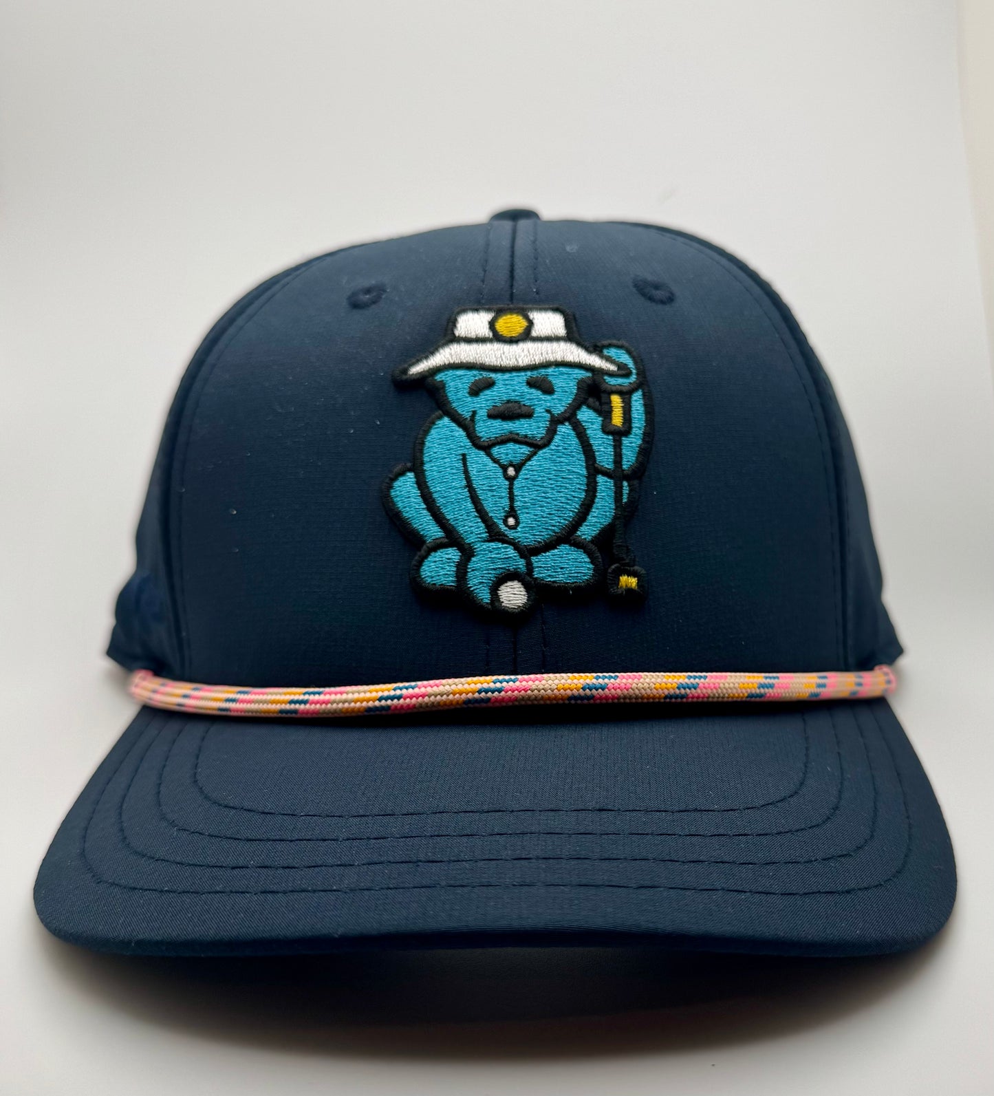 Navy Blue Icy Bear Logo Rope Snapback