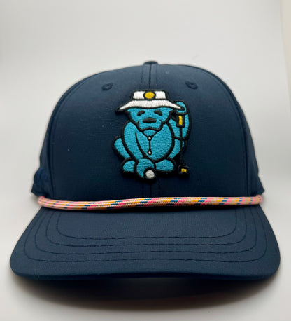 Navy Blue Icy Bear Logo Rope Snapback