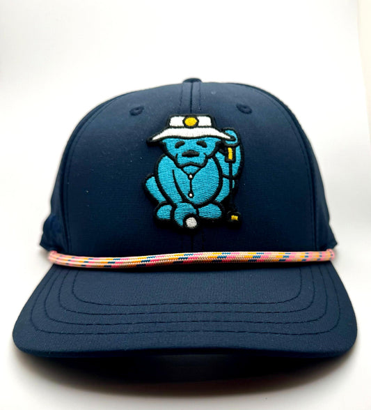 Navy Blue Icy Bear Logo Rope Snapback