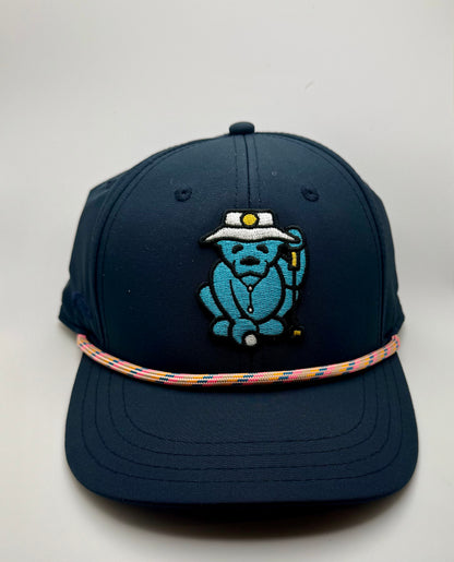 Navy Blue Icy Bear Logo Rope Snapback