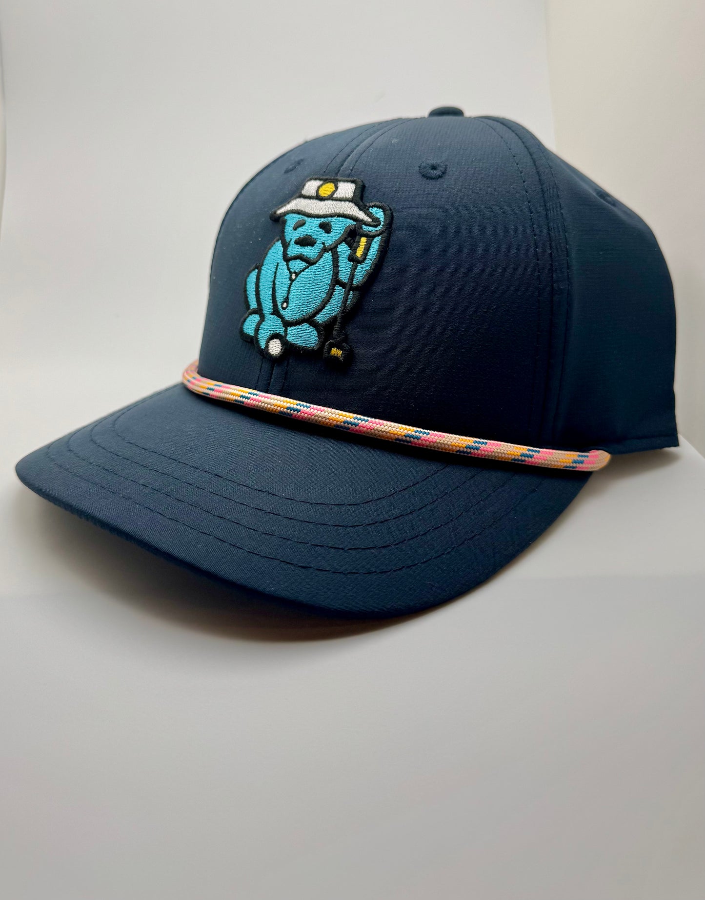 Navy Blue Icy Bear Logo Rope Snapback