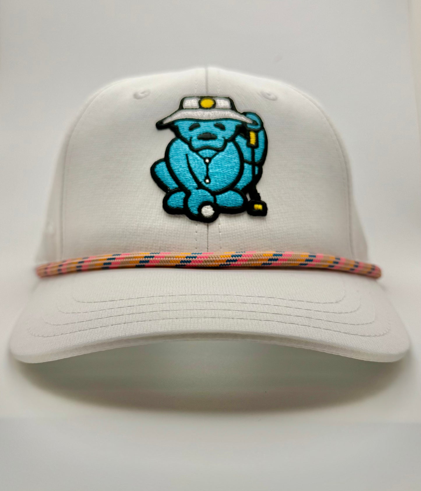 All White Icy Bear Logo Rope Snapback