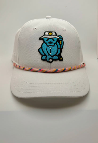 All White Icy Bear Logo Rope Snapback