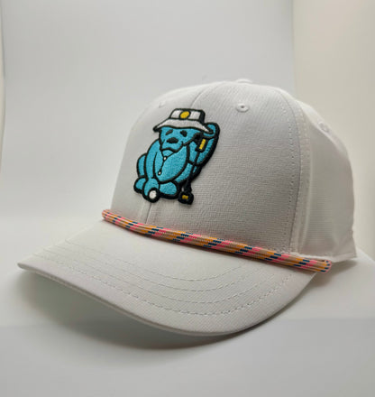 All White Icy Bear Logo Rope Snapback